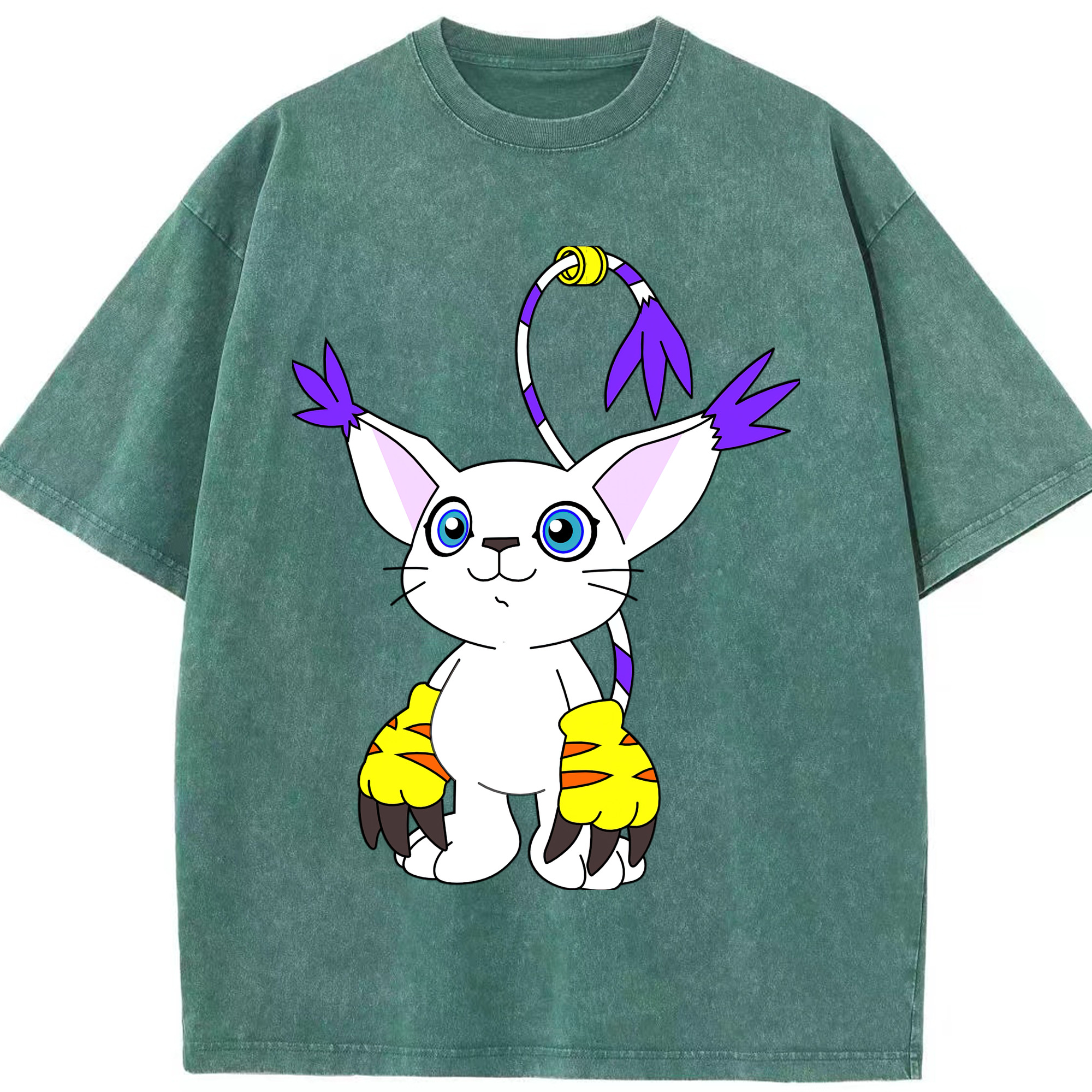 （画像用） Digimon デジタルモンスター/デジモン 綿100% ヴィンテージ風 半袖Tシャツ（フロントプリント）